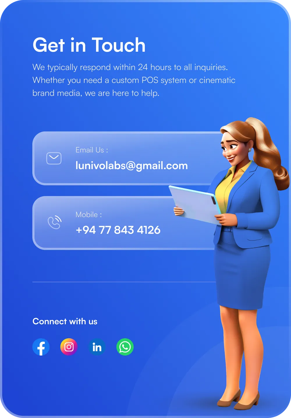 Get in touch with Lunivo Labs